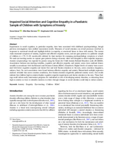 Impaired social attention and cognitive empathy in a paediatric sample ...