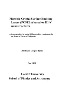 Photonic Crystal Surface Emitting Lasers (PCSELs) based on III-V ...