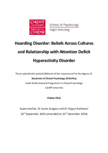 Hoarding disorder: Beliefs across cultures and relationship with ...